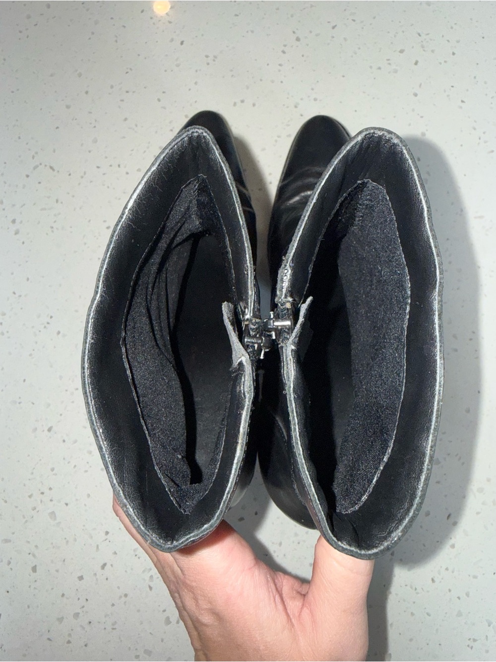 Vintage Black Leather Ankle Block Heel Boots - Picture 6 of 12